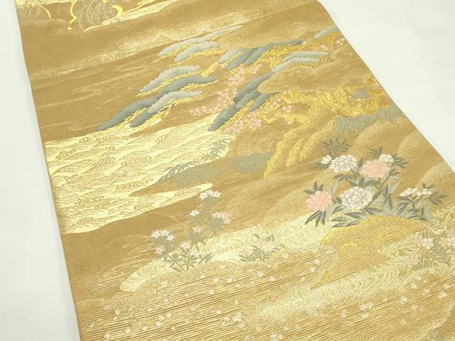平和屋着物*夏物 六通柄袋帯 陣壁の世界 金糸 正絹 逸品 CABL5362rv