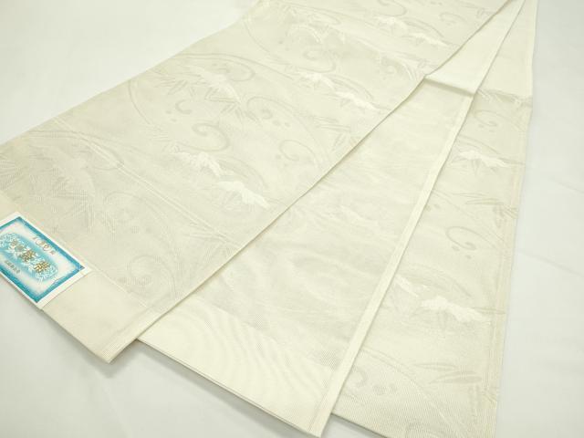 平和屋着物*夏物 六通柄袋帯 流水笹文 銀糸 正絹 逸品 未使用 CABL5376rv