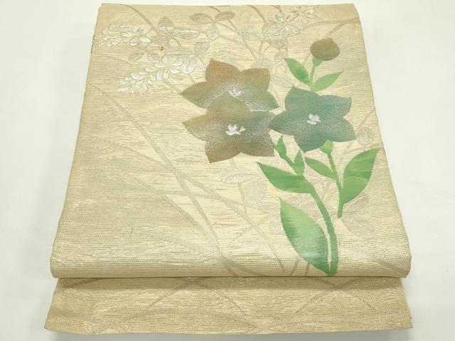 平和屋着物*夏物 太鼓柄袋帯 秋草文 金銀糸 正絹 逸品 CABL5380rv