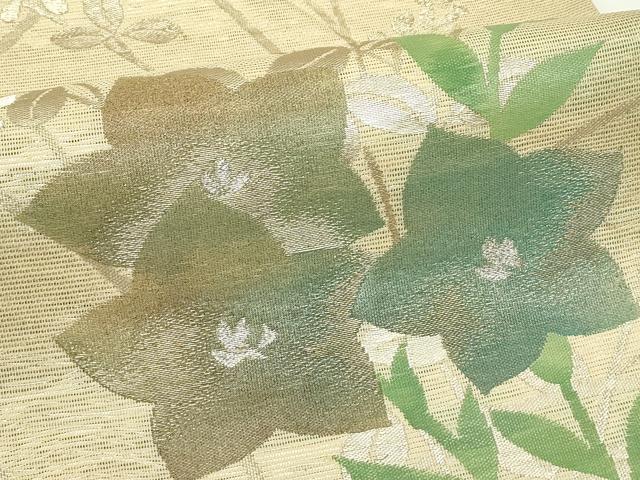 平和屋着物*夏物 太鼓柄袋帯 秋草文 金銀糸 正絹 逸品 CABL5380rv