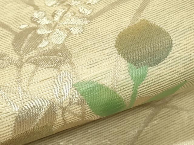 平和屋着物*夏物 太鼓柄袋帯 秋草文 金銀糸 正絹 逸品 CABL5380rv