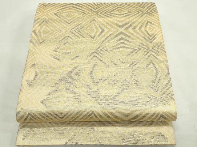 平和屋着物*夏物 六通柄袋帯 幾何学文様 金糸 正絹 逸品 未使用 CABL5397rv