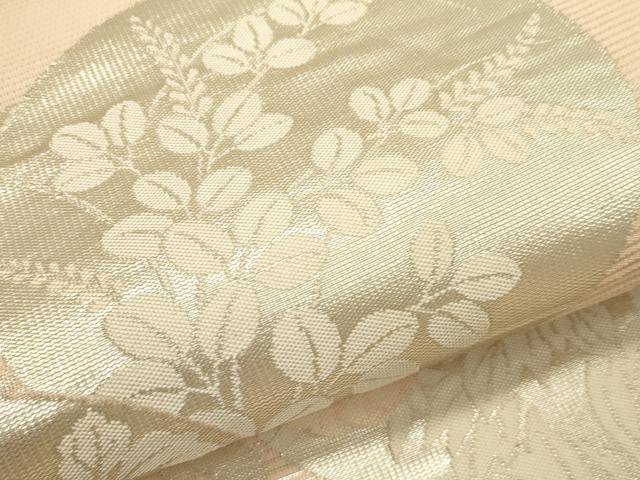平和屋着物*夏物 六通柄袋帯 秋草丸文 銀糸 正絹 逸品 CABL5404rv