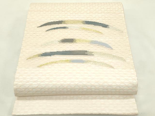 平和屋着物*夏物 太鼓柄袋帯 すくい織 芝草文 金銀糸 正絹 逸品 未使用 CABL5417rv