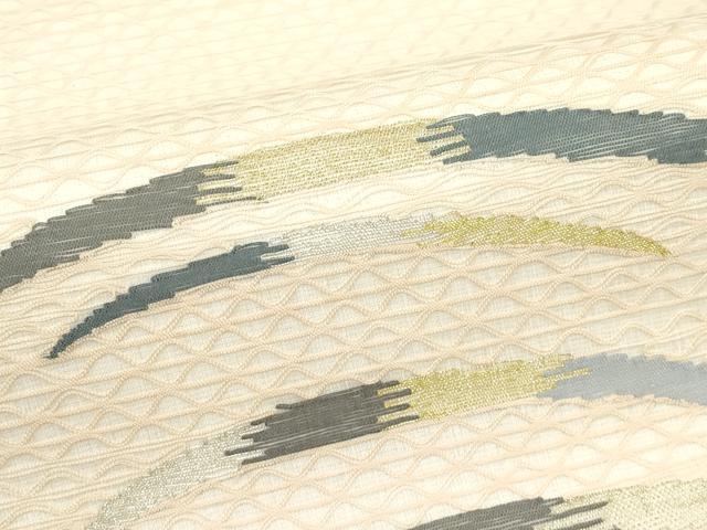 平和屋着物*夏物 太鼓柄袋帯 すくい織 芝草文 金銀糸 正絹 逸品 未使用 CABL5417rv