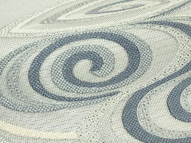 平和屋着物*夏物 太鼓柄袋帯 スワトウ刺繍 光琳水 銀糸 正絹 逸品 CABL5423rv