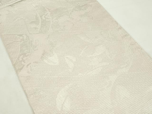 平和屋着物*夏物 西陣 川島織物 六通柄 本袋帯 草花文 銀糸 正絹 逸品 CABL5431rv