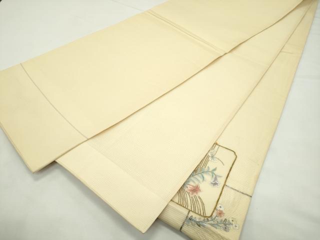 平和屋着物*夏物 太鼓柄袋帯 総刺繍 花蝶文 金銀糸 正絹 逸品 CABL5435rv