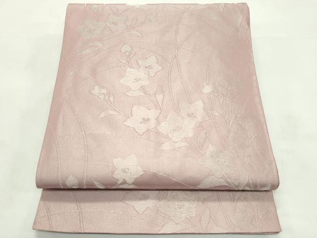 平和屋着物*夏物 六通柄袋帯 秋草文 銀糸 正絹 逸品 CABL5436rv
