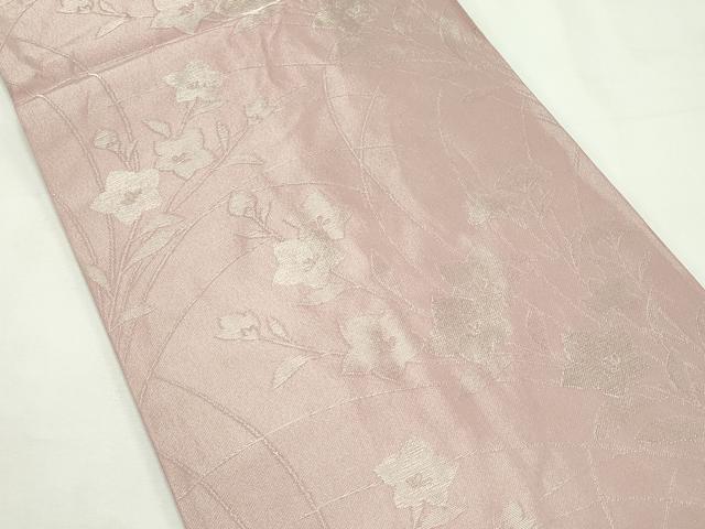 平和屋着物*夏物 六通柄袋帯 秋草文 銀糸 正絹 逸品 CABL5436rv