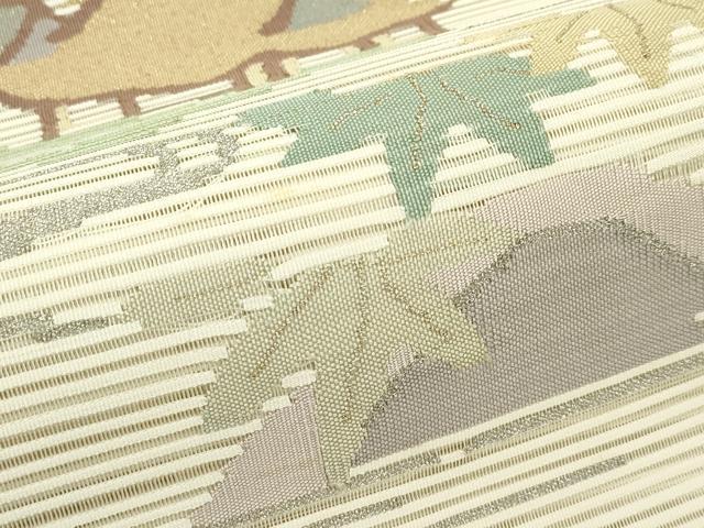 平和屋着物*夏物 太鼓柄袋帯 絽綴れ 風景文 金銀糸 正絹 逸品 CABL5438rv