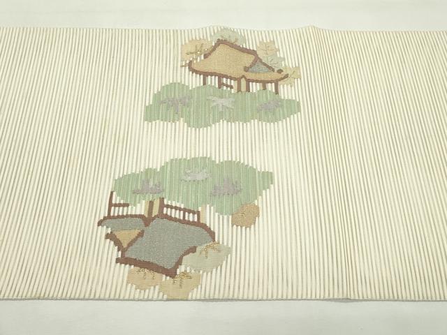 平和屋着物*夏物 太鼓柄袋帯 絽綴れ 風景文 金銀糸 正絹 逸品 CABL5438rv