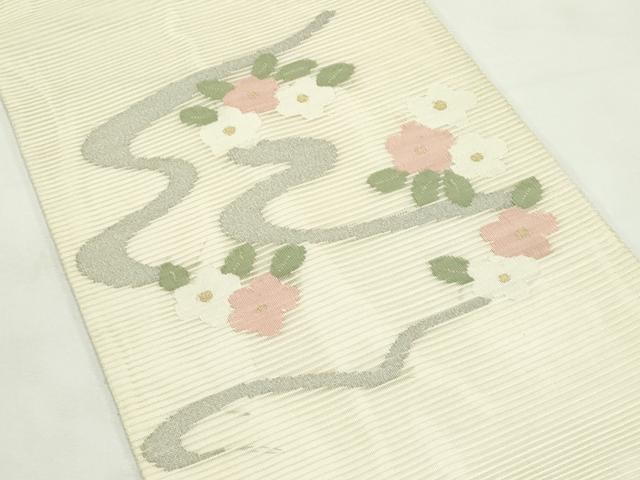 平和屋着物*夏物 太鼓柄袋帯 流水花文 金銀糸 正絹 逸品 CABL5446rv