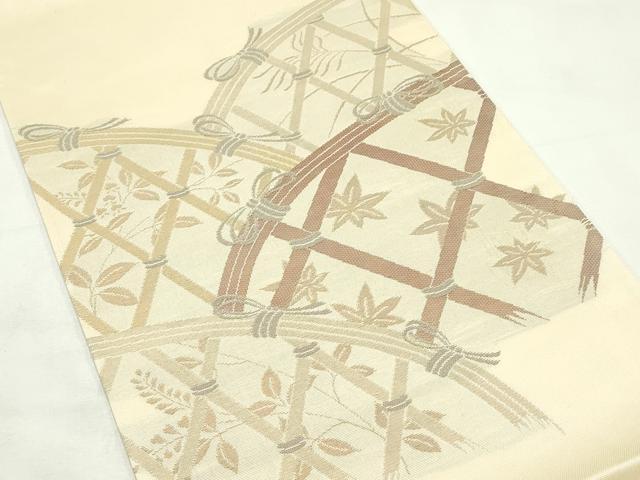 平和屋着物*夏物 太鼓柄袋帯 籬草木文 正絹 逸品 CABL5452rv