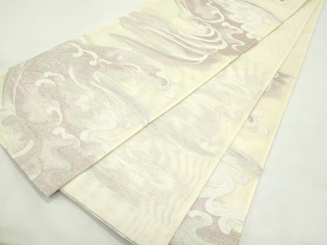 平和屋着物*夏物 六通柄袋帯 立波文 銀糸 正絹 逸品 CABL5467rv