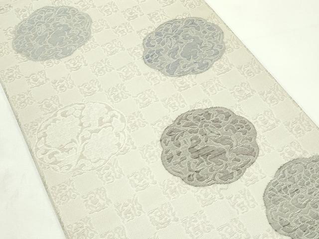 平和屋着物*夏物 「美しいキモノ」お馴染みのメーカー となみ織物 六通柄袋帯 市松花文 正絹 逸品 CABL5479rv
