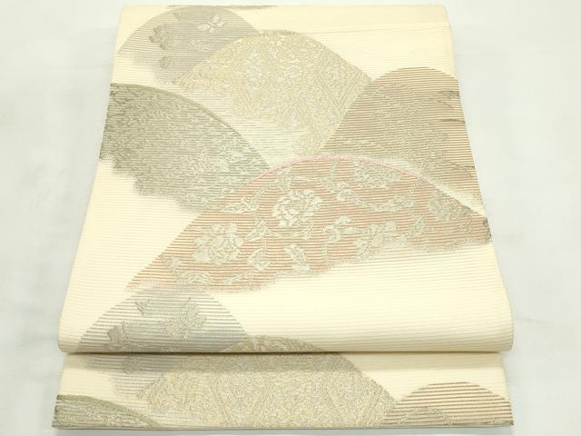 平和屋着物*夏物 六通柄袋帯 遠山花蝶文 金糸 正絹 逸品 CABL5480rv