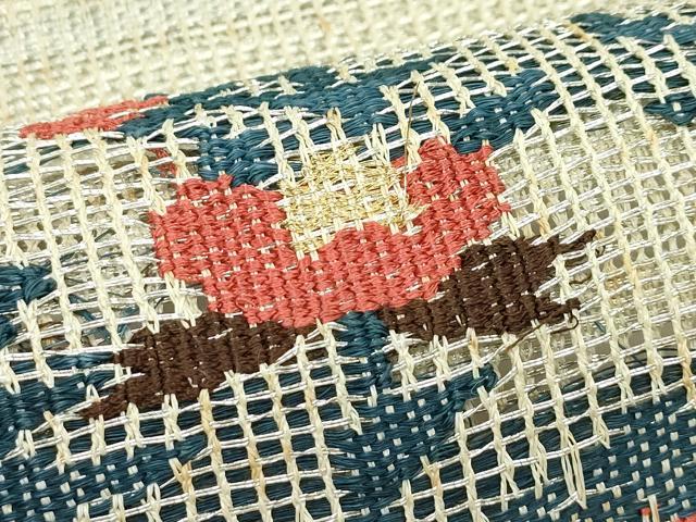 平和屋着物*夏物 八寸名古屋帯 動物花文 金銀糸 正絹 逸品 CABL5569rv
