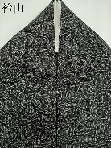 平和屋着物*夏物 江戸小紋 舞蝶紋紗 鮫小紋柄 黒地 正絹 逸品 CABL5605ou