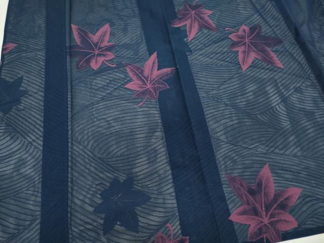 平和屋着物*夏物 小紋 紗 舞楓文 正絹 逸品 CABL5607ou