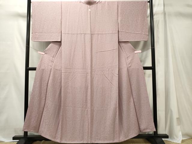 平和屋着物■上質な色無地 吉祥花地紋 牡丹鼠色 正絹 逸品 CABL5620ou