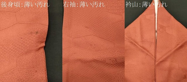 平和屋着物■上質な色無地 吉祥草花地紋 赤茶色 正絹 逸品 CABL5640ou