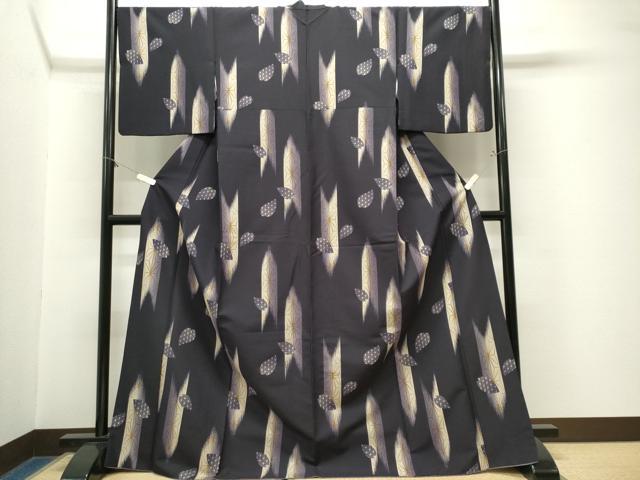 平和屋着物■小紋 矢羽麻の葉文様 ロング丈 洗える着物 CABL5654ou