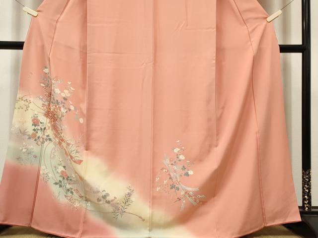 平和屋着物■訪問着 束ね熨斗扇面花文 暈し染め 金銀彩 正絹 逸品 CABL5708ou