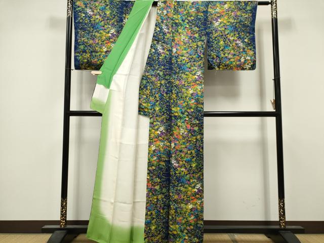平和屋着物■上質な小紋 草花文 正絹 逸品 CABL5711ou