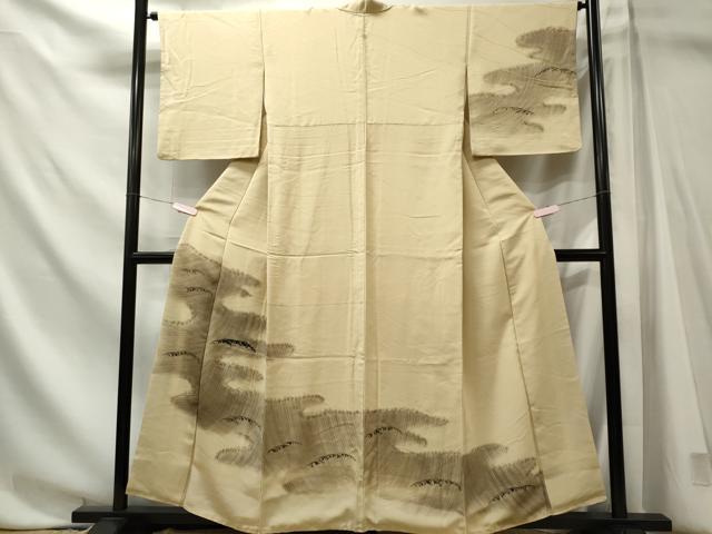 平和屋着物■訪問着 手描き 刺繍 立波文 正絹 逸品 CABL5734oy