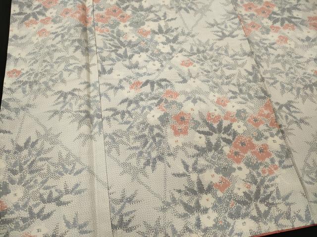 平和屋着物■上質な紬 草花文 正絹 逸品 CABL5735oy