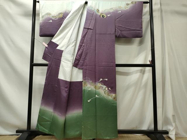 平和屋着物■訪問着 瓢箪吉祥花文 暈し染め 金彩 正絹 逸品 CABL5753oy