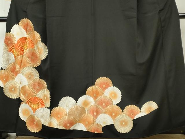 平和屋着物■豪華黒留袖 駒刺繍 菊 金糸 正絹 逸品 CABL5760ou
