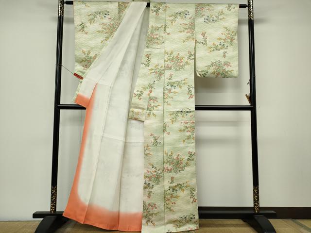 平和屋着物■上質な小紋 草花文 暈し染め 正絹 逸品 CABL5795ou