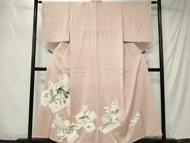 平和屋着物■豪華色留袖 色紙重ね風景花文 正絹 逸品 CABL5827ou