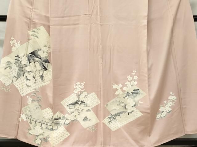 平和屋着物■豪華色留袖 色紙重ね風景花文 正絹 逸品 CABL5827ou