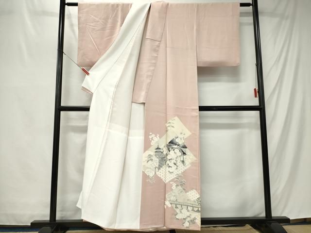 平和屋着物■豪華色留袖 色紙重ね風景花文 正絹 逸品 CABL5827ou