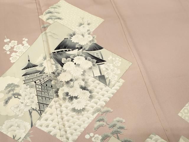 平和屋着物■豪華色留袖 色紙重ね風景花文 正絹 逸品 CABL5827ou