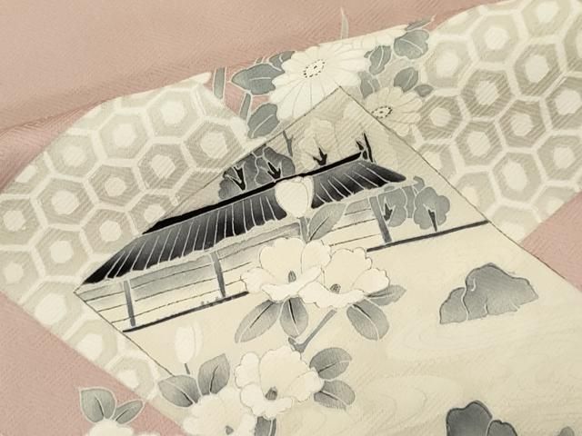平和屋着物■豪華色留袖 色紙重ね風景花文 正絹 逸品 CABL5827ou