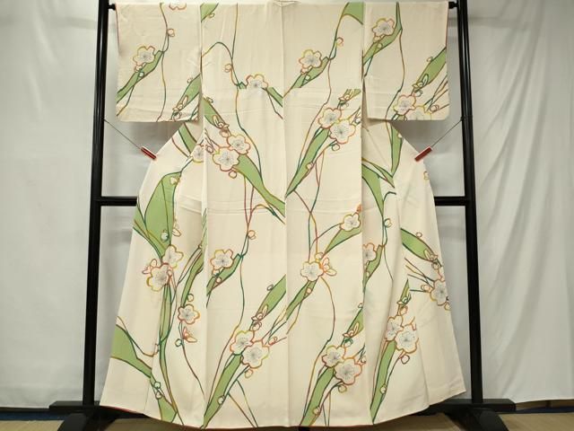 平和屋着物■上質な小紋 型染め 枝梅文 正絹 逸品 CABL5829ou