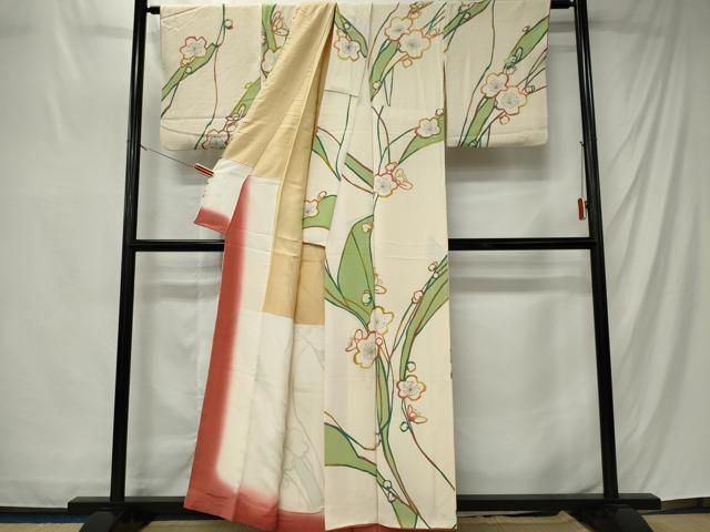 平和屋着物■上質な小紋 型染め 枝梅文 正絹 逸品 CABL5829ou