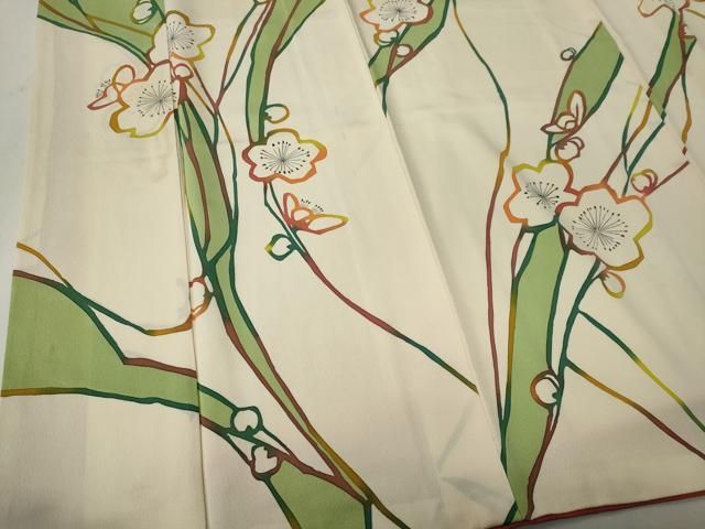 平和屋着物■上質な小紋 型染め 枝梅文 正絹 逸品 CABL5829ou