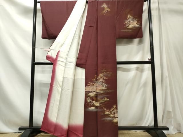 平和屋着物■訪問着 風景枝松文 金銀彩 正絹 逸品 CABL5838ou