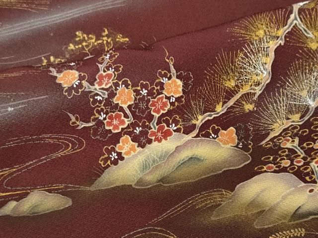 平和屋着物■訪問着 風景枝松文 金銀彩 正絹 逸品 CABL5838ou