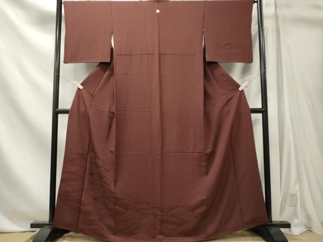 平和屋着物■訪問着 風景地紋 栗皮茶色 正絹 逸品 CABL5848ou