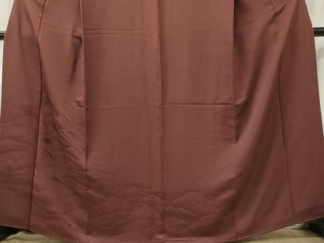 平和屋着物■訪問着 風景地紋 栗皮茶色 正絹 逸品 CABL5848ou