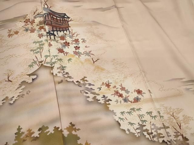 平和屋着物■訪問着 風景文 暈し染め 金彩 正絹 逸品 CABL5853ou
