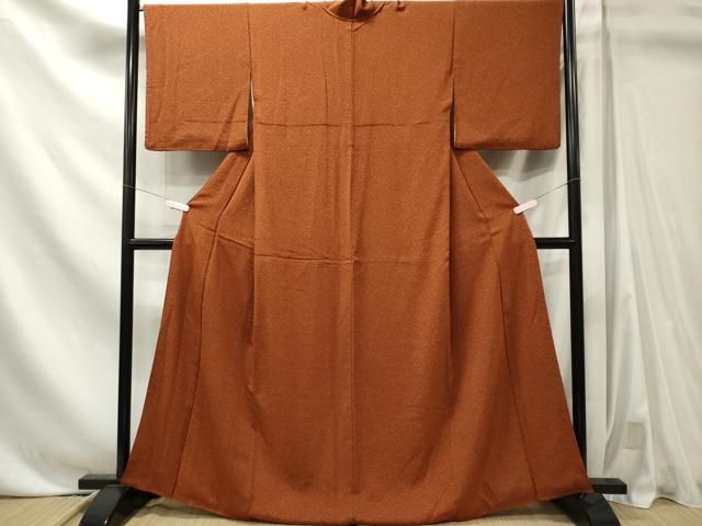 平和屋着物■上質な小紋 唐草文 鬼しぼ縮緬 正絹 逸品 CABL5854ou