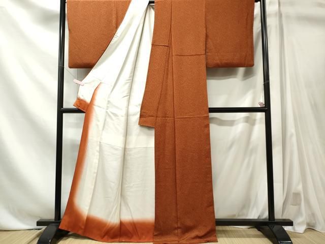 平和屋着物■上質な小紋 唐草文 鬼しぼ縮緬 正絹 逸品 CABL5854ou