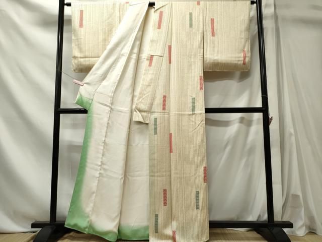 平和屋着物■上質な小紋 縞 正絹 逸品 CABL5865ou